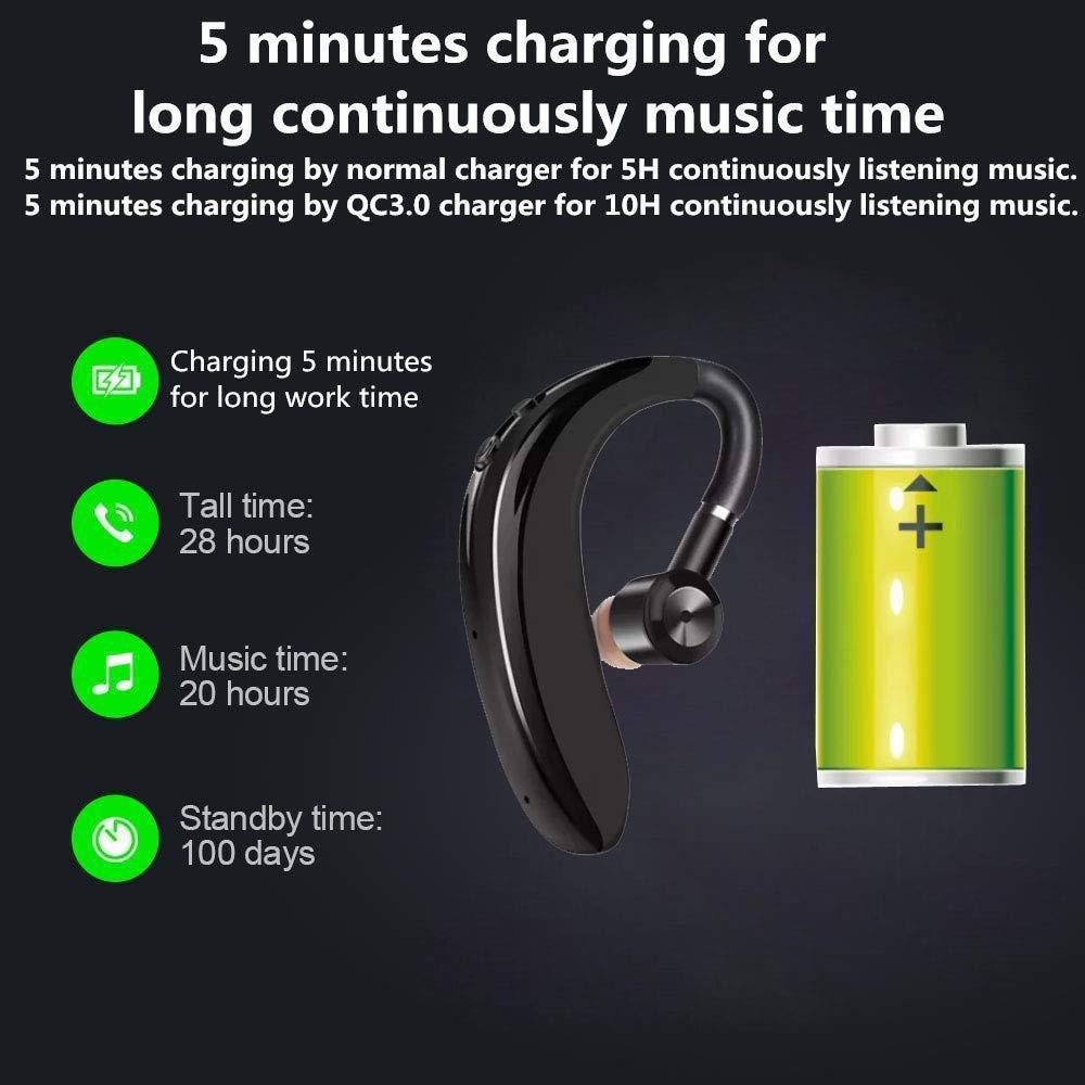 Wireless Headset S109 Bluetooth Mic v5.0 Ear Clip 18 Hours of Calling, Music Sports Earbuds Single Ear Headphone 360-degree Rotator for All Smartphones, photo 5 of 6