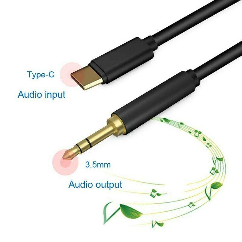 TYPE-C to 3.5mm Jack AUX Audio Adapter Cable in Black, photo 2 of 6