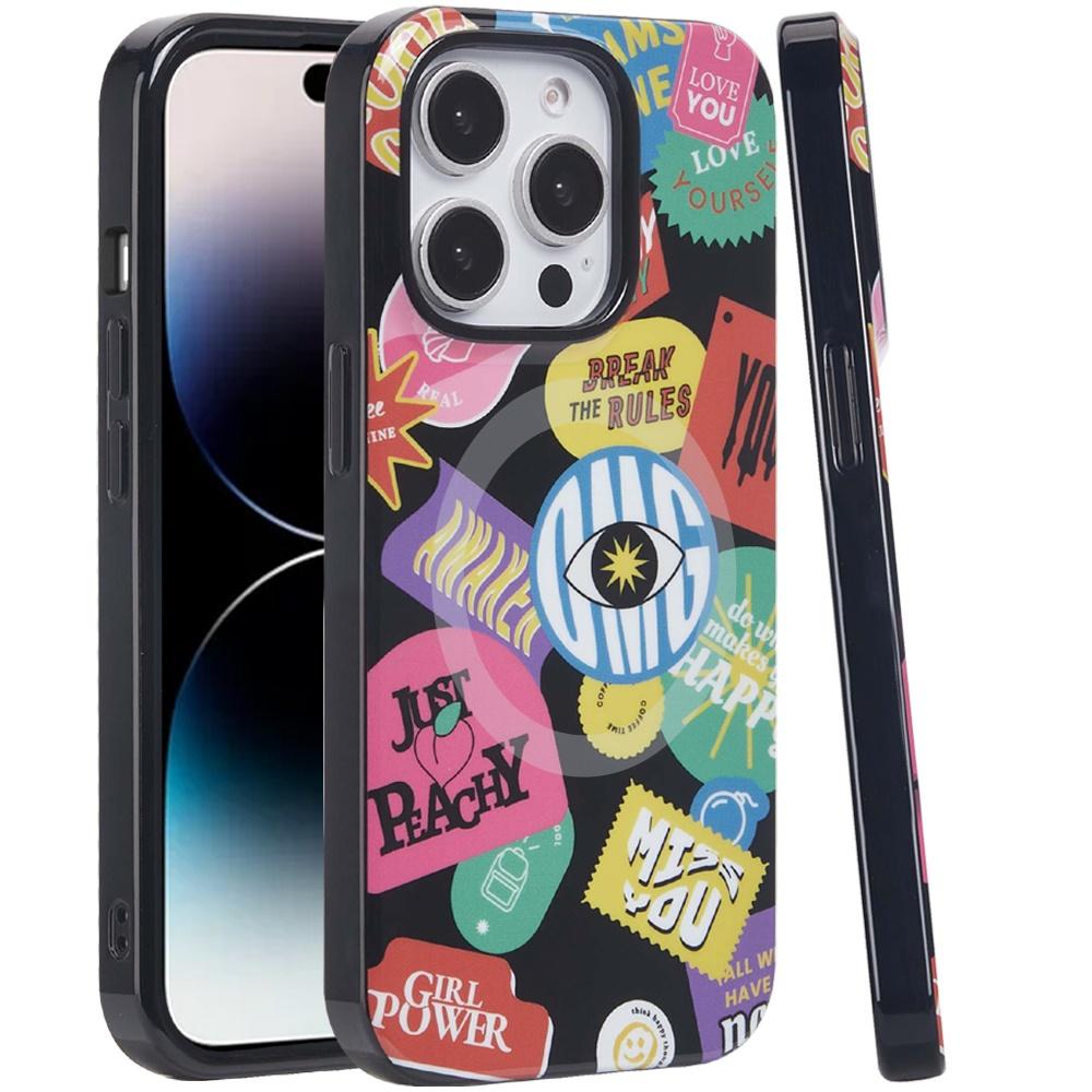 For iPhone 14 Pro Max [Magnetic Circle] Double Layer Design IMD TPU Case - Fashion Rebel, photo 2 of 4