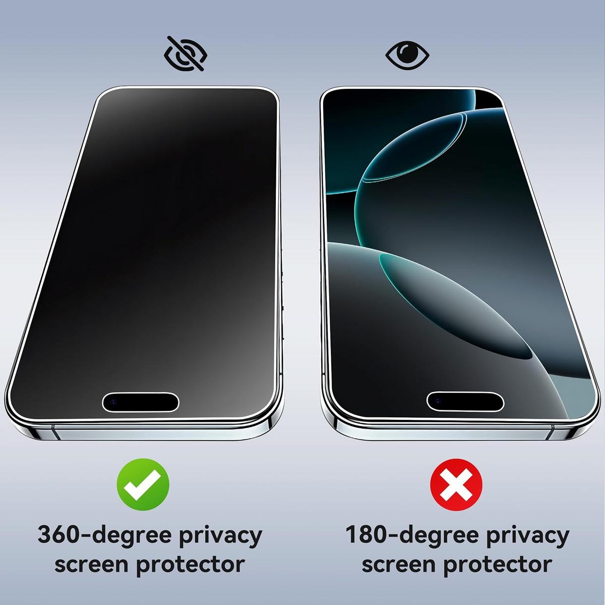 Premium iPhone Privacy Screen Protector Tempered Glass - Pack of 3 for iPhone 11 to 18 Pro Max, photo 4 of 5