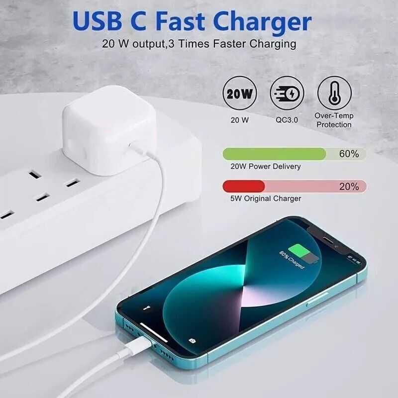 Fast Charging 20W USB-C PD Plug Charger Adapter for iPhone 13, 13 pro, 13 pro max, photo 4 of 5