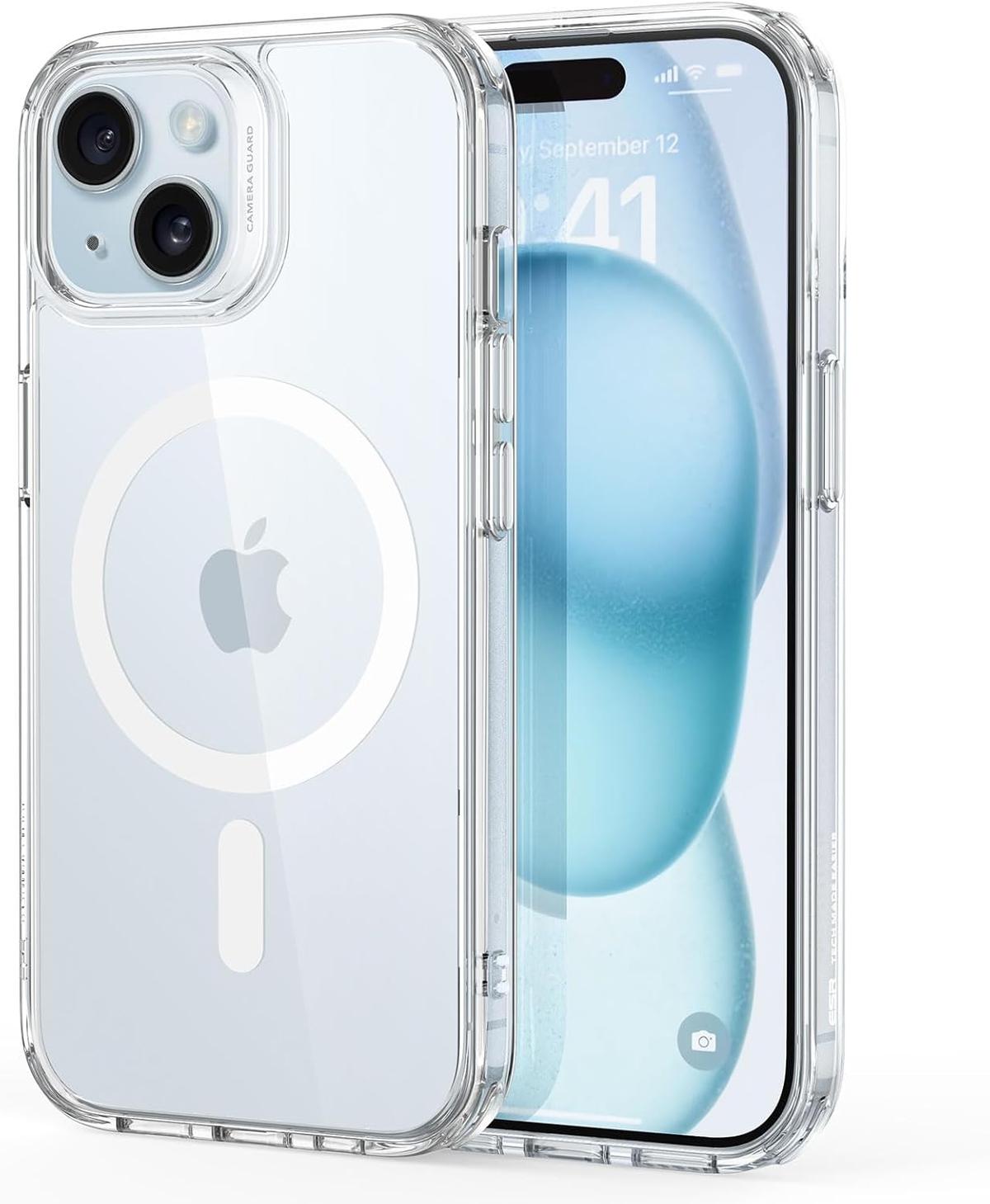 ESR for iPhone 15 Case, Compatible with MagSafe, Military-Grade Protection, Yellowing Resistant, Scratch-Resistant Back, Magnetic Phone Case for iPhone 15, Classic Series, Clear