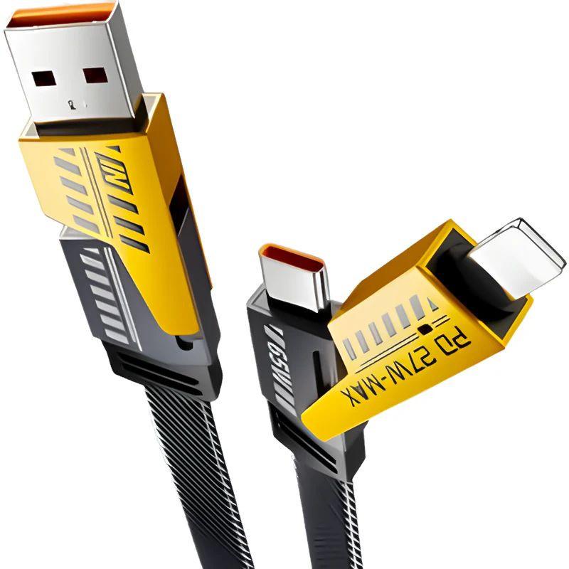 Flat Wire Fast Charging USB-A to Lightning / USB-C Cable – 65W / 27W Power, photo 5 of 5