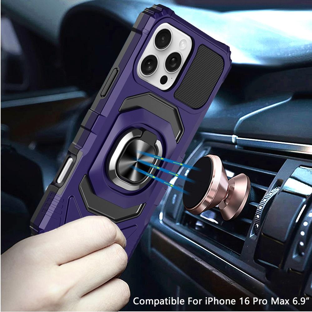 iPhone 16 Pro Max 6.9-Inch Robotic Hybrid Case – Shockproof Rugged Cover with Built-in Magnetic Ring Stand & Kickstand Function, Full-Body Protection, photo 2 of 8
