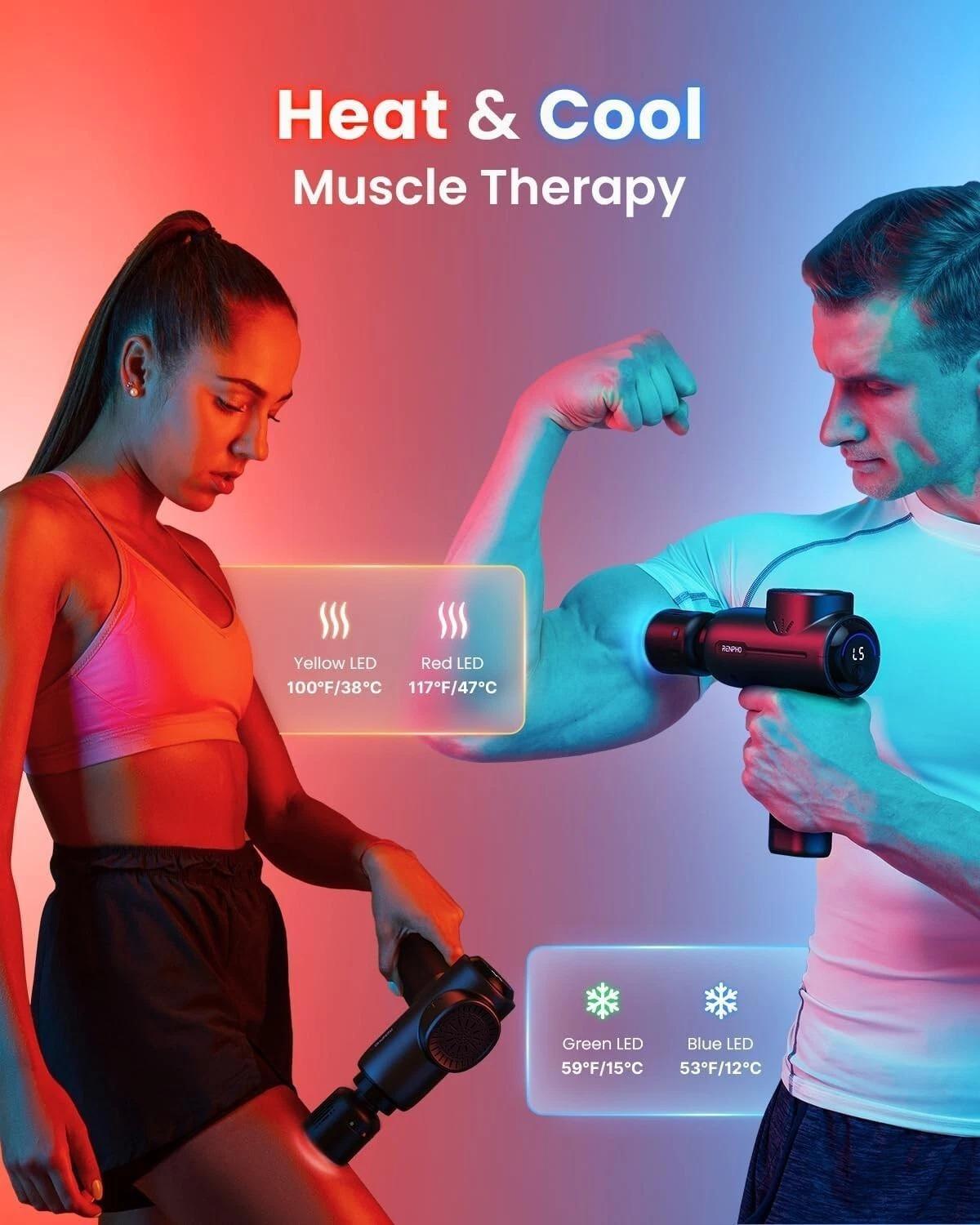 RENPHO Heat & Cold Deep Tissue Percussion Massage Gun Kit, photo 2 of 5