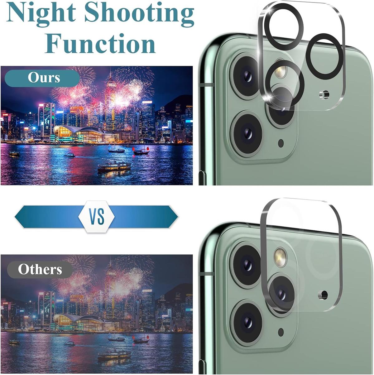 Camera Lens Protector for iPhone 11 Pro & iPhone 11 Pro Max, 9H Tempered Glass Camera Protector, Strong Adhesion, HD Clear, Scratch..., photo 2 of 5