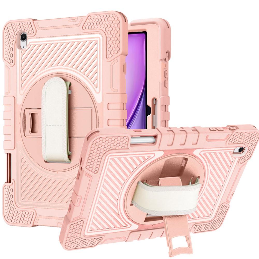 Apple iPad Air 13inch 2024 3in1 Multi-Functional Tablet Case for Hand, Shoulder, Pencil & Stand - Rose Gold