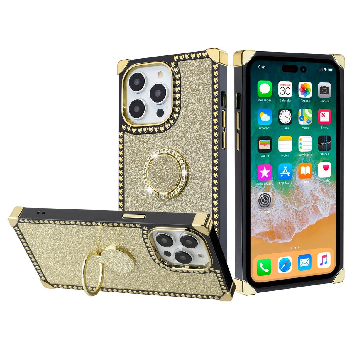 iPhone 15 Pro Heart Passion Glitter Hybrid Case with Ring Stand, photo 3 of 7