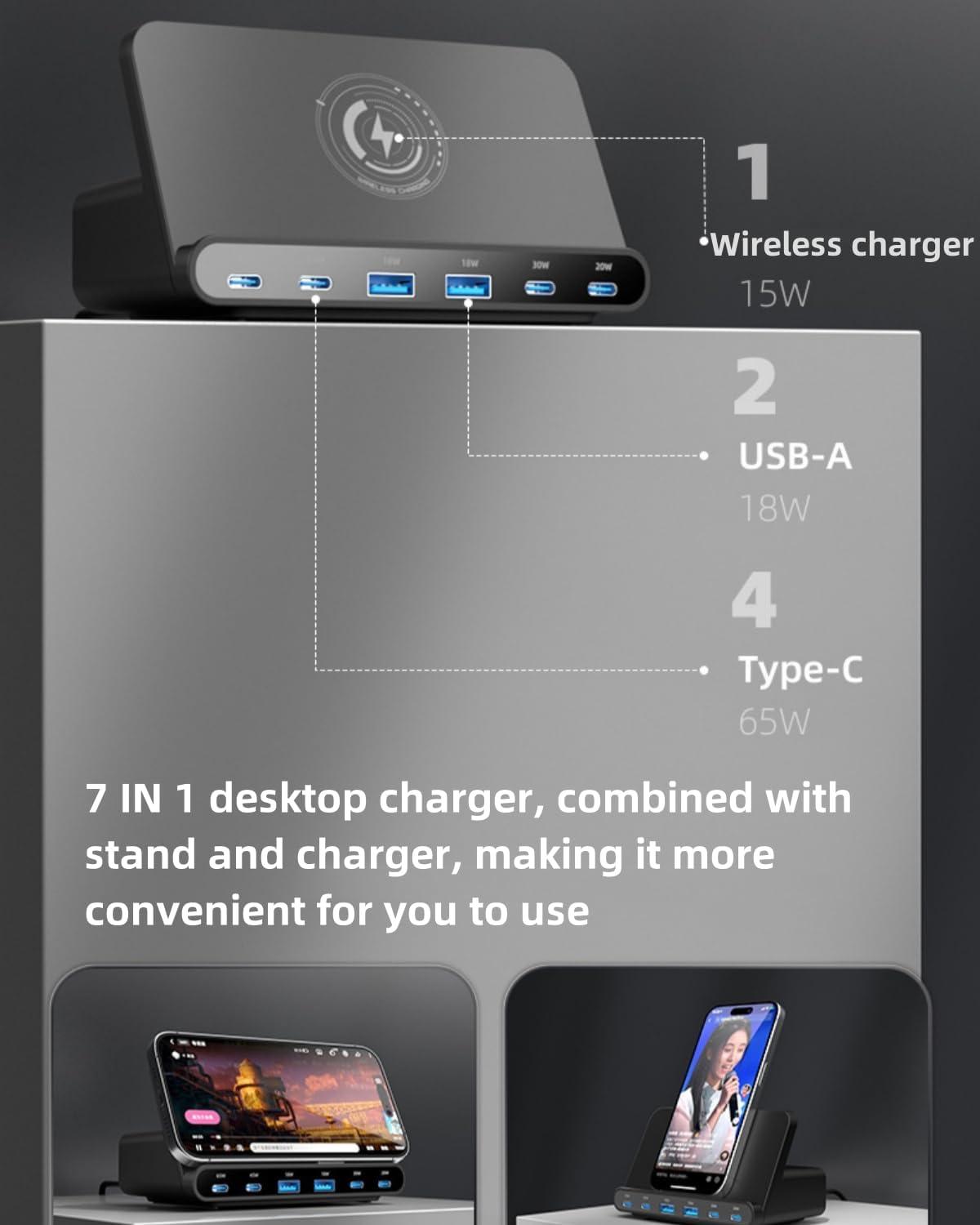 160W USB Charging Station with Wireless Charging, photo 4 of 7