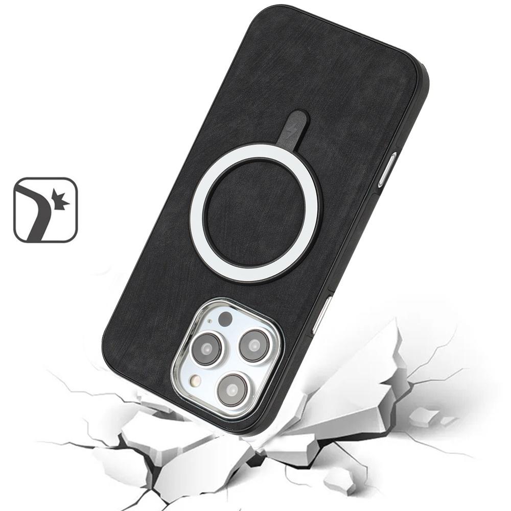 iPhone 16 Pro 6.3" Fashion PU Vegan Leather Case | Chrome Edged Slim Cover with Premium Look & Feel, photo 2 of 7
