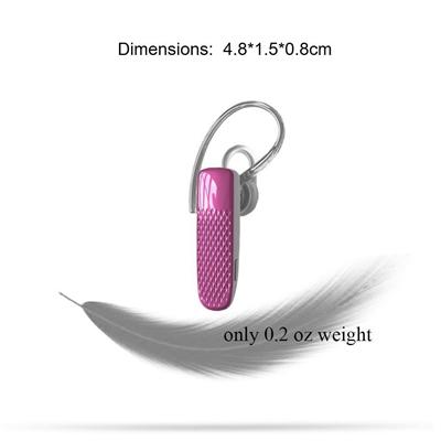 In Ear Mono Bluetooth Earpieces with Microphone and Music 618M in Pink