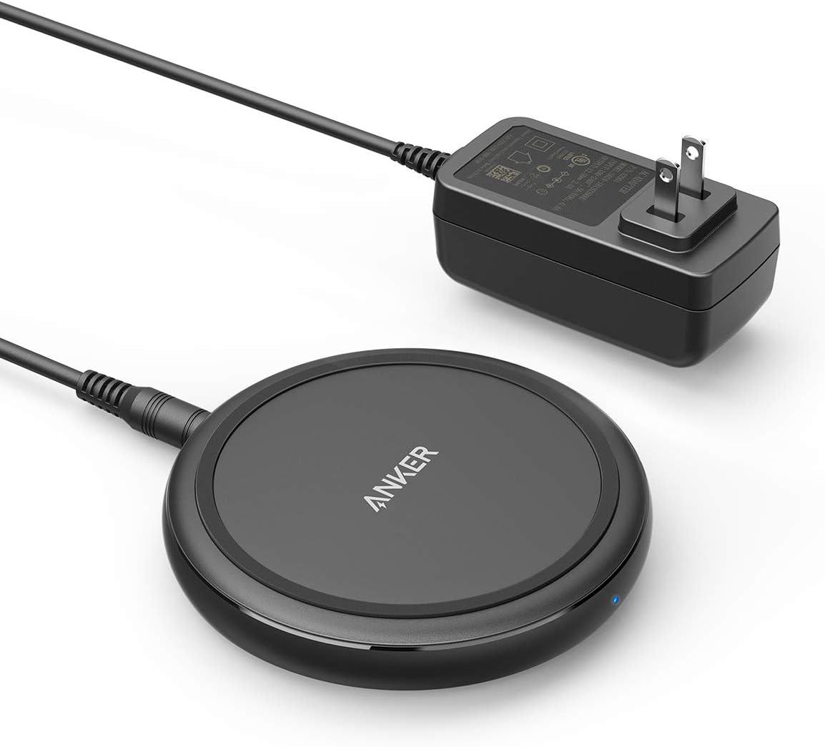 Anker Wireless Charger with Power Adapter, PowerWave II Pad, Qi-Certified 15W Max Fast Wireless Charging Pad for iPhone 13/12/11, Galaxy S20/S10/Note20 & More