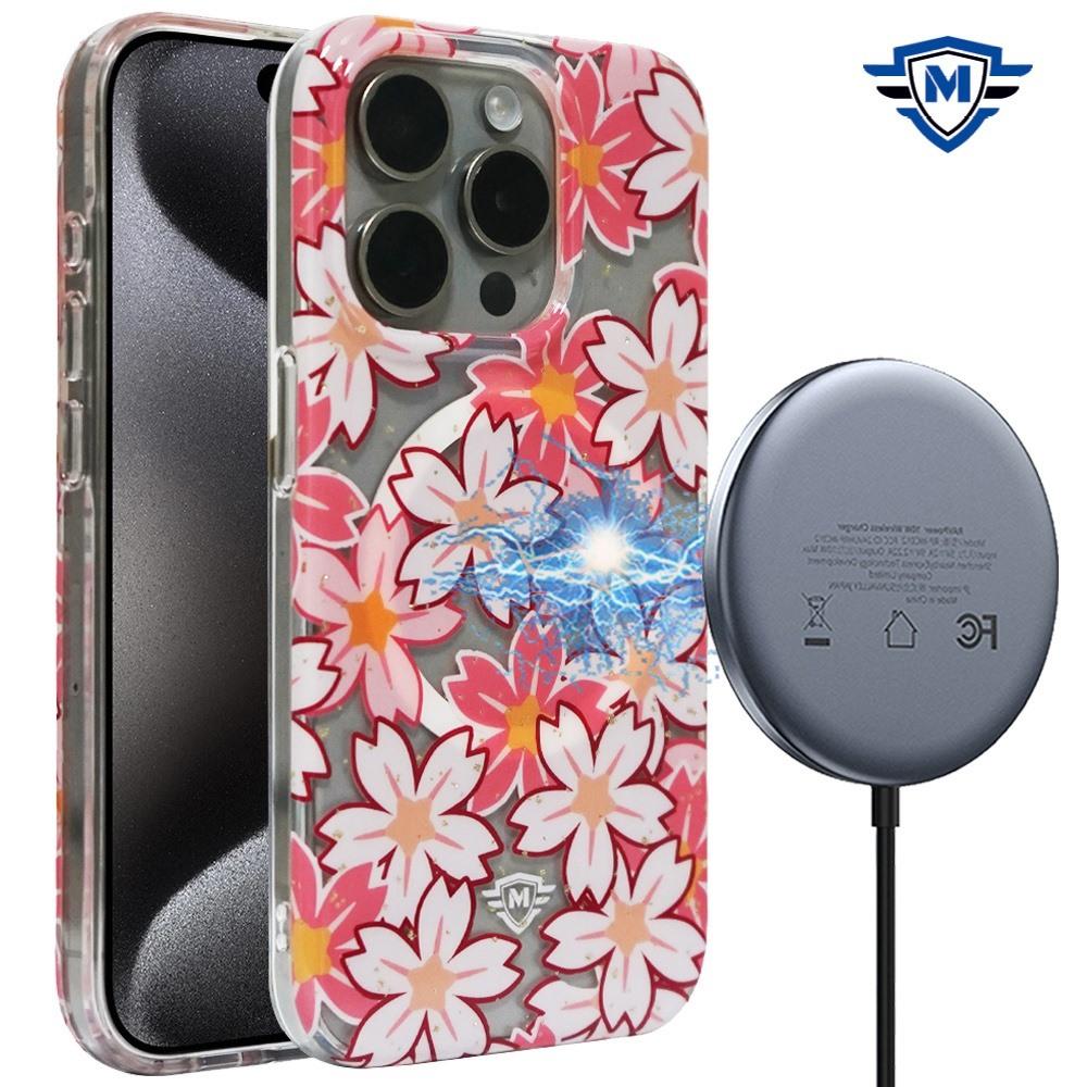  iPhone 15 METKASE Floral Design [Magnetic Circle] Transparent Hybrid - Bauhinia Orchid product