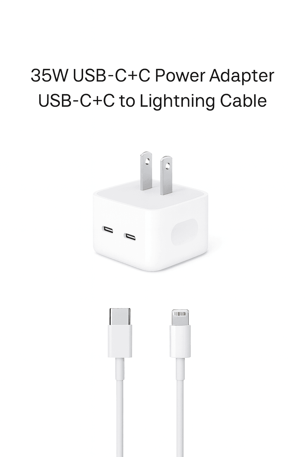 35W Dual USB-C Power Adapter and USB-C to Lightning Cable Set