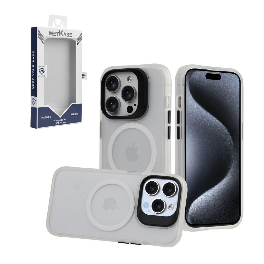iPhone 15 METKASE New Premium [MAGNETIC CIRCLE] Shockproof Raised Camera Protection Hybrid - Clear