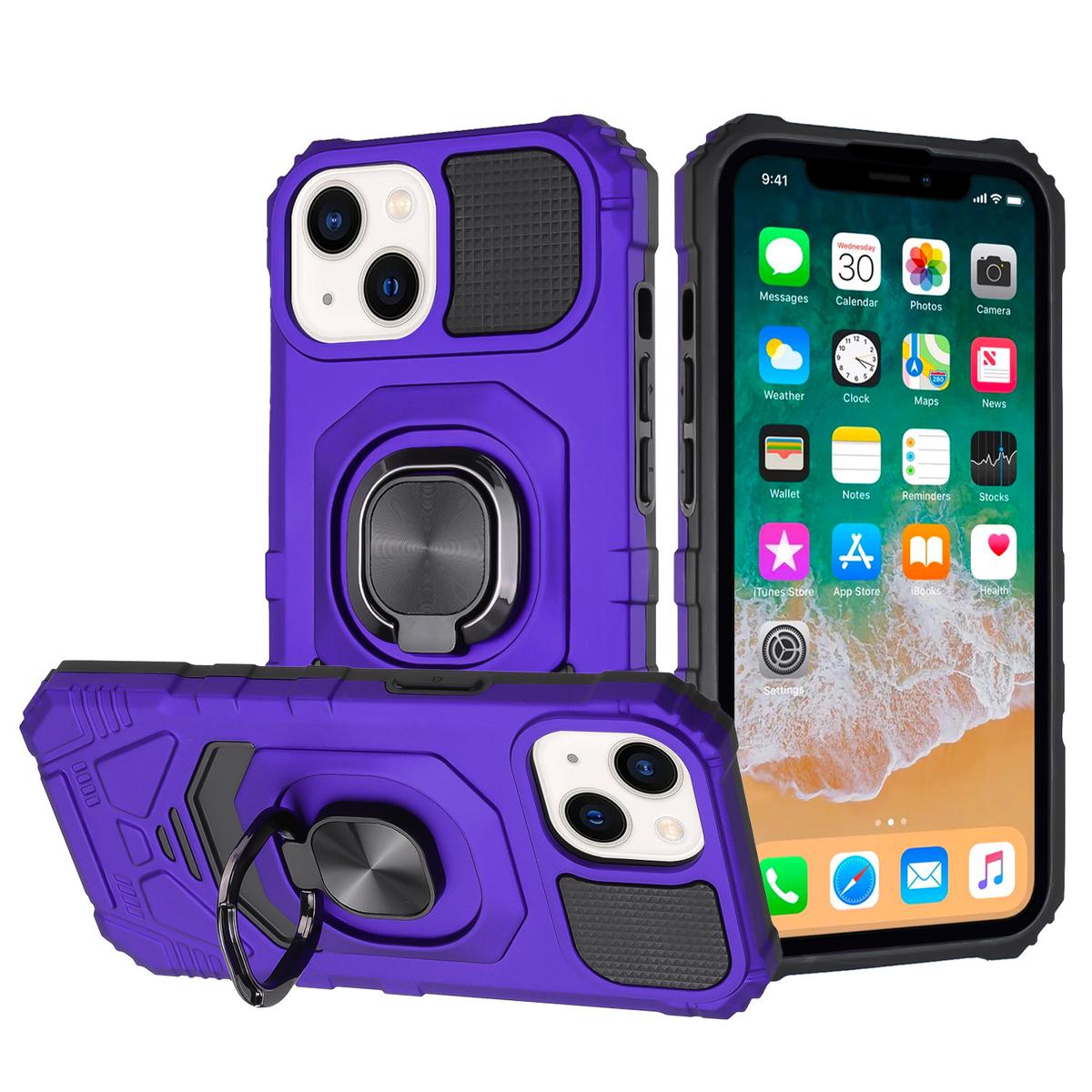 iPhone 15 Pro Max Robotic Hybrid Case – Magnetic Ring Stand, Shockproof, Rugged Armor Cover