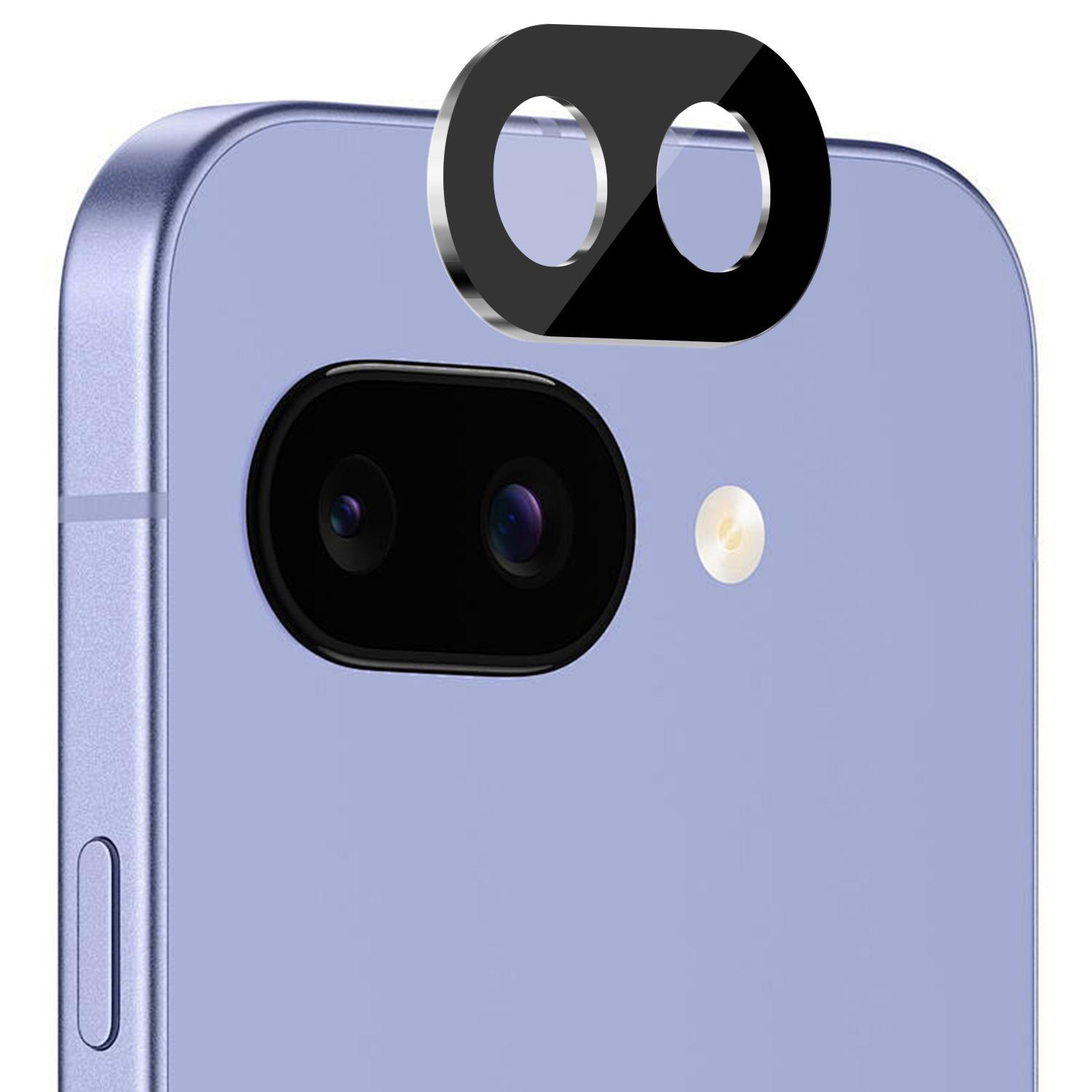 Google Pixel 9A Camera Lens Colored Edge Tempered Glass Protector - Black