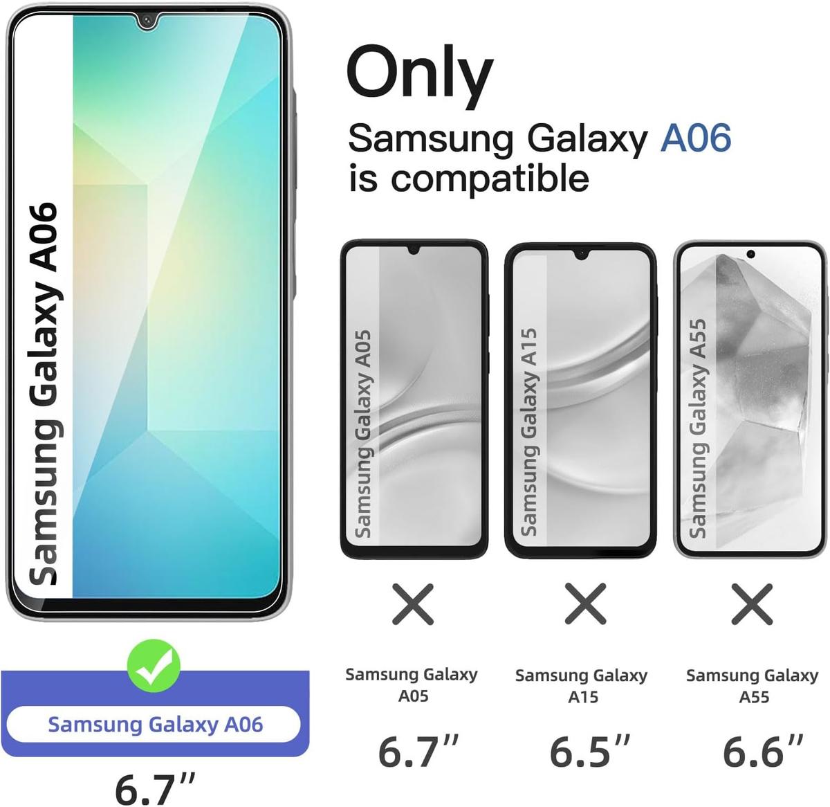 Pack of 3 Samsung Galaxy A06 Tempered Glass Screen Protectors – Ultra Durable, Anti-Scratch, HD Clarity & Easy Bubble-Free Install, photo 2 of 5