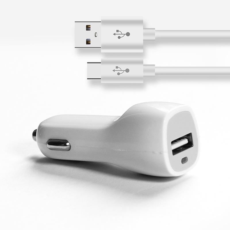 2 in 1 Fast Car Charger and Type-C Cable Cord in White, photo 2 of 2
