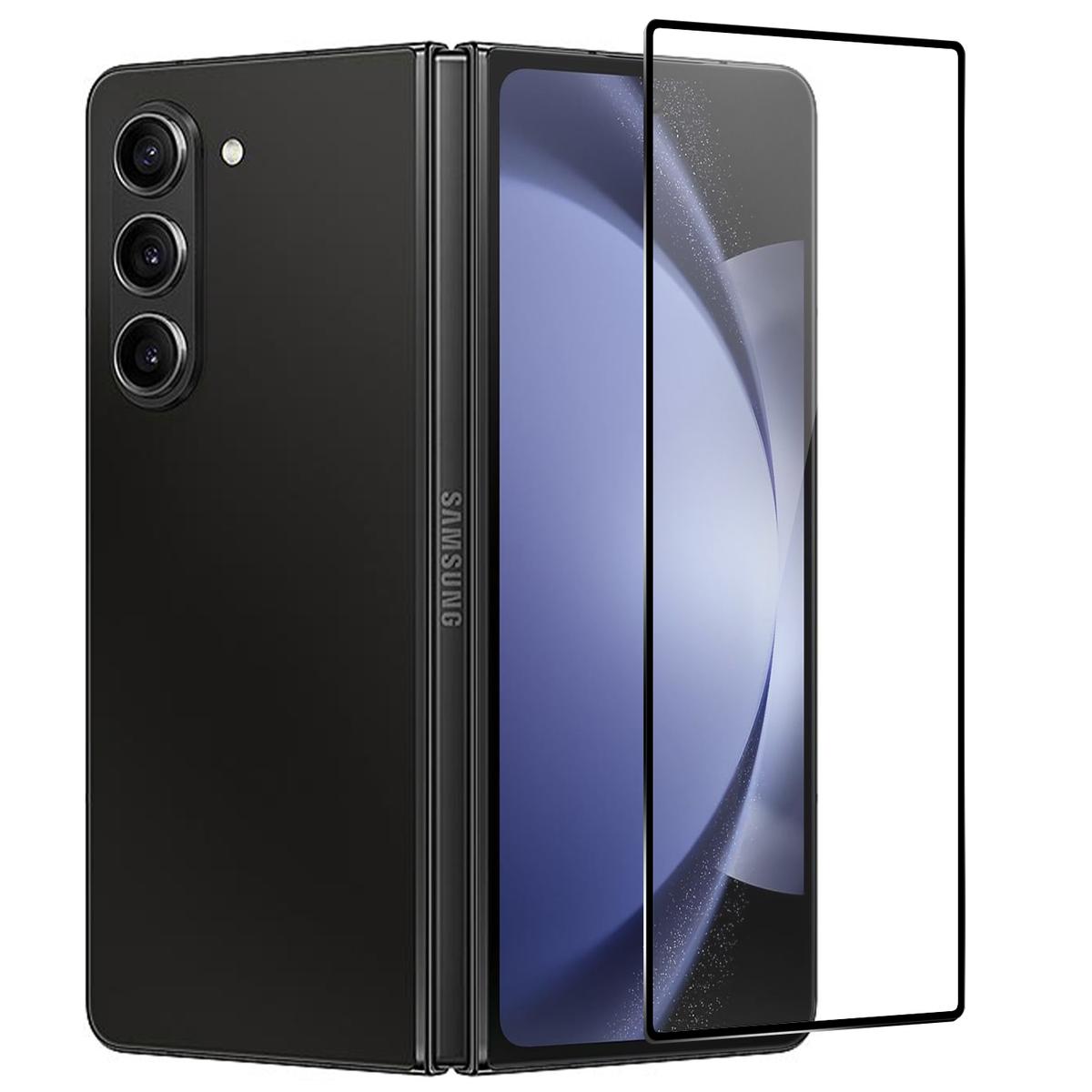 Samsung Z Fold 6 Bulk White Paper Card Package Black edged Tempered Glass (Outside Glass Screen Protector)