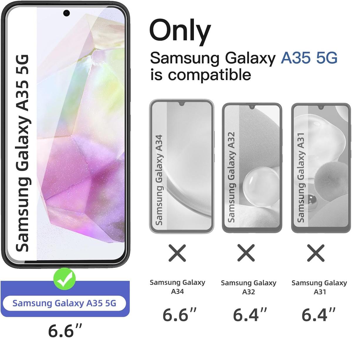 Pack of 3 Samsung Galaxy A35 5G Tempered Glass Screen Protectors – Ultra Durable, Anti-Scratch, HD Clarity & Easy Bubble-Free Install, photo 2 of 4