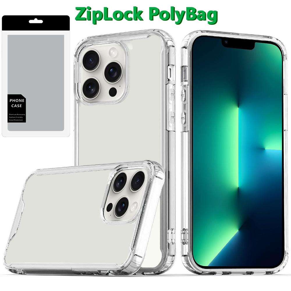 iPhone 13 Pro Max Colored Shockproof Transparent Hybrid Case – Clear Hard PC + Soft TPU Dual Layer Protection
