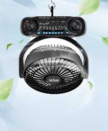 Airbro RXF-50 Solar Portable Fan & Bluetooth Speaker with FM/AM/SW Radio