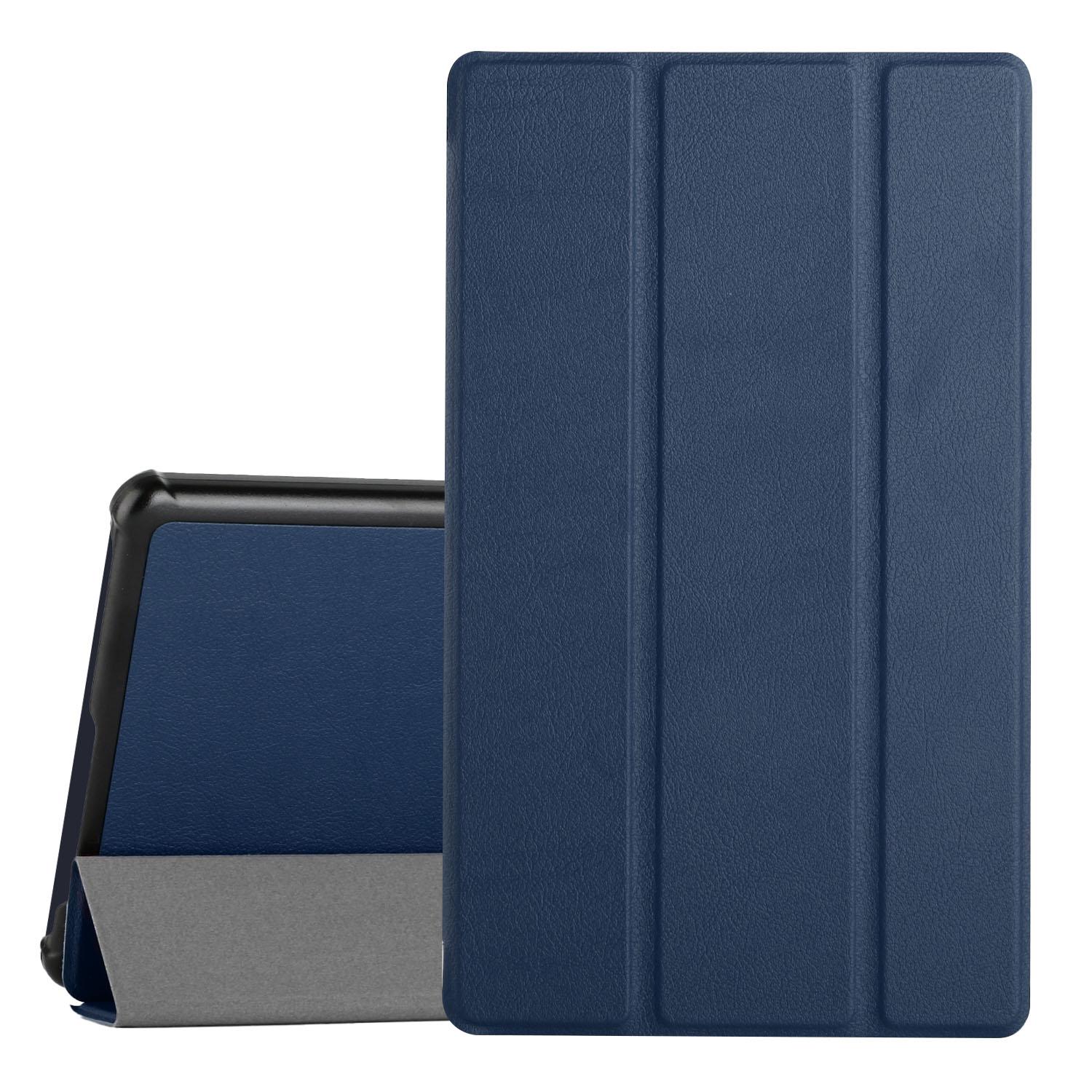 Samsung Galaxy Tab A7 Lite 8.7 inch Trifold Magnetic Closure PU Leather Case Cover - Blue