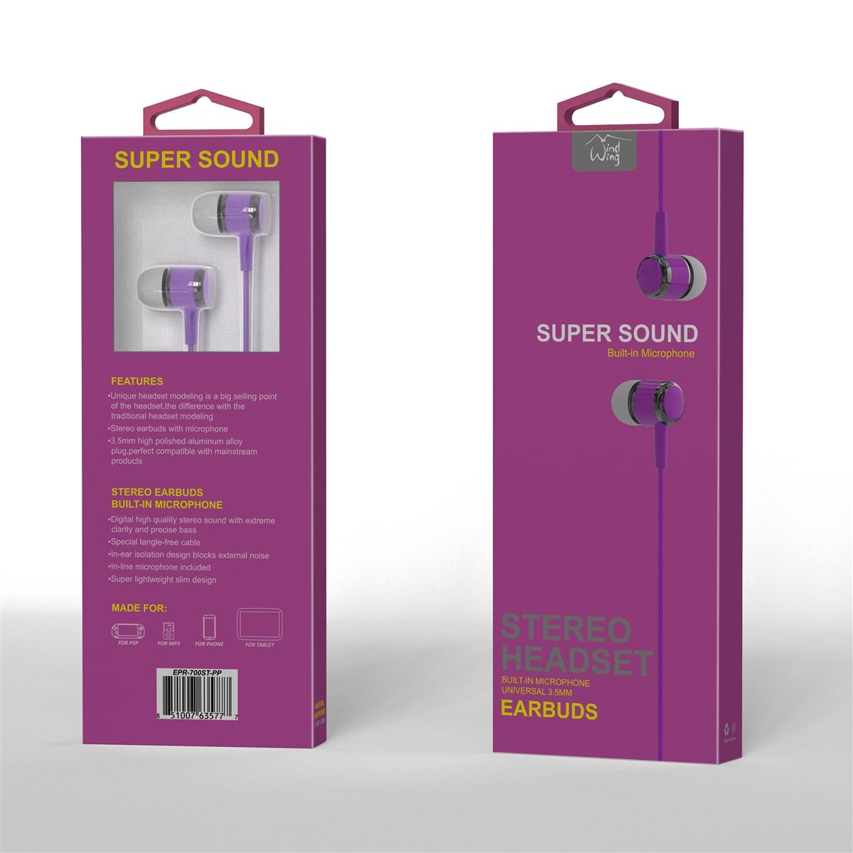 Premium Super Sound Universal Earbud 700ST - Purple