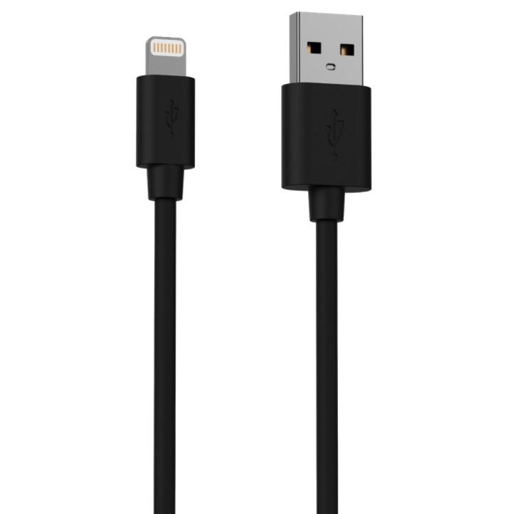 High Quality 10-Feet Rubberized iPhone Lightning 8 Pin Cable Cord in Black without package