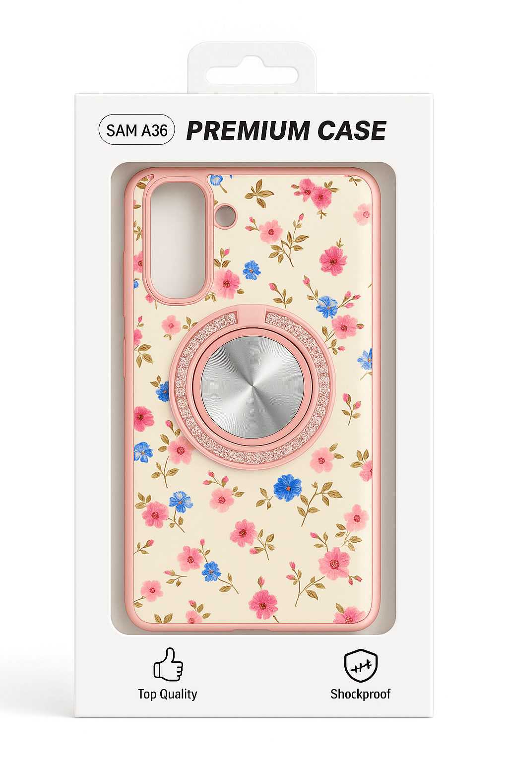 Samsung A36 Premium Case (Floral/Ring Stand), photo 2 of 3