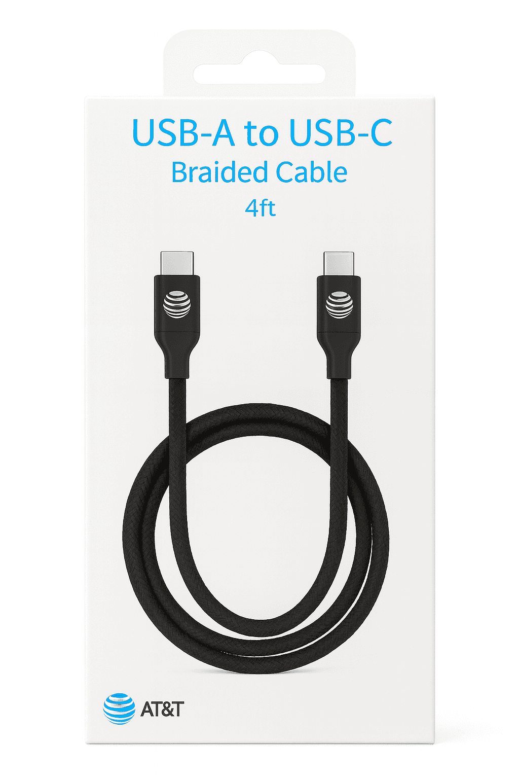AT&T USB-A to USB-C Braided Cable (4ft)