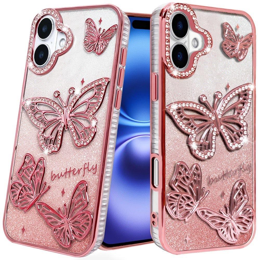 iPhone 17 Butterfly Glitter Case with 3D Design & Sparkling Rhinestones Available in Multiple Colors., photo 2 of 4