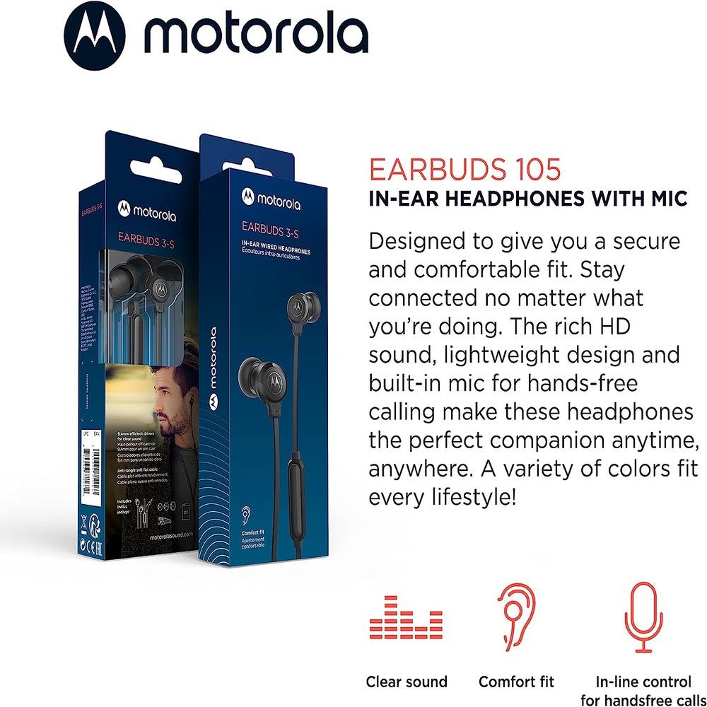 Motorola Wired Earbuds with Microphone