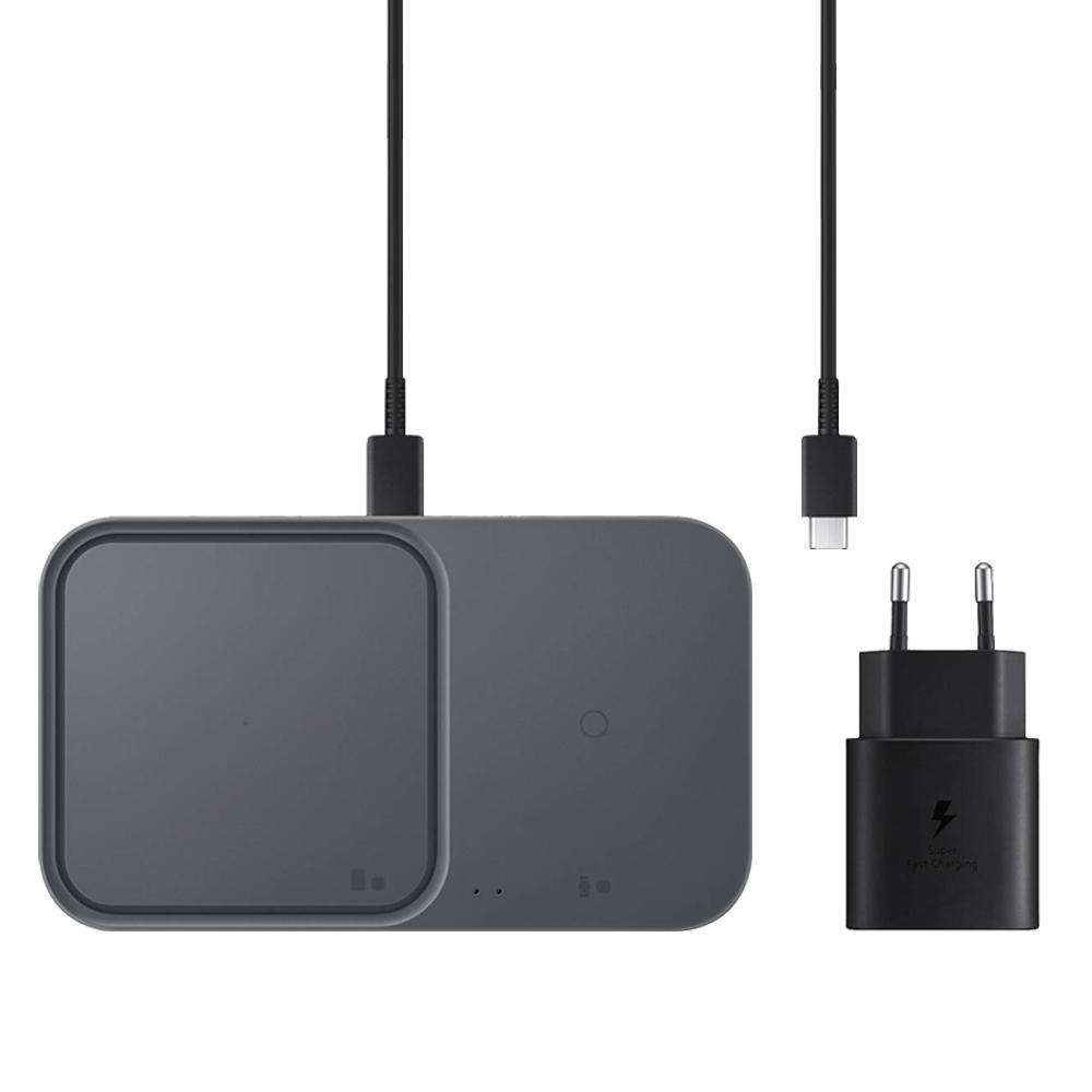 WIRELESS CHARGER DUO SAMSUNG 2 in 1 15W FAST CHARGE QI PAD – ADAPTER BLACK, photo 2 of 6