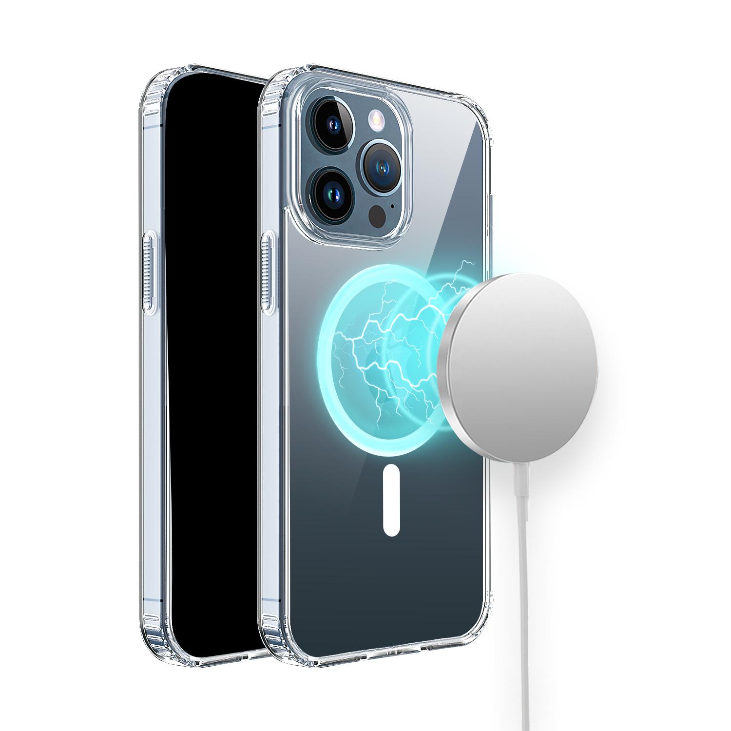 iPhone 15 TRUE Transparent [Magnetic Circle] Shockproof Hybrid - Clear