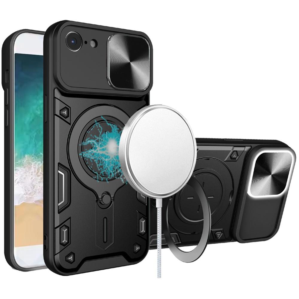 iPhone 16E / SE4 Magnetic Ring Stand Hybrid Case – Classic Design with Full Camera Protection & Kickstand