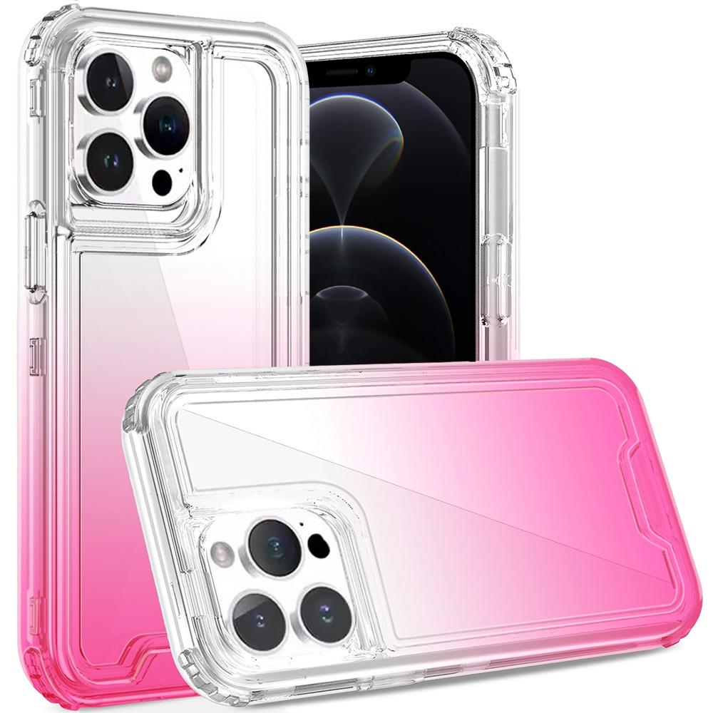 iPhone 12 Pro Max 6.7" 3-in-1 Two-Tone Shockproof Transparent Hybrid Case – Clear