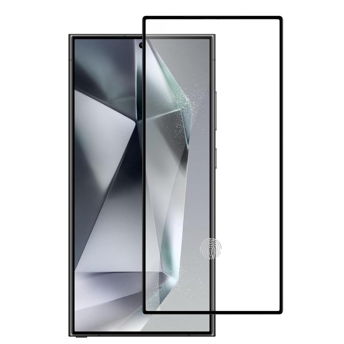 Samsung Galaxy S25 Ultra Bulk White Paper Card Package Black Edge Camera Lens Tempered Glass Protector