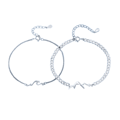 S925 sterling silver couple bracelet