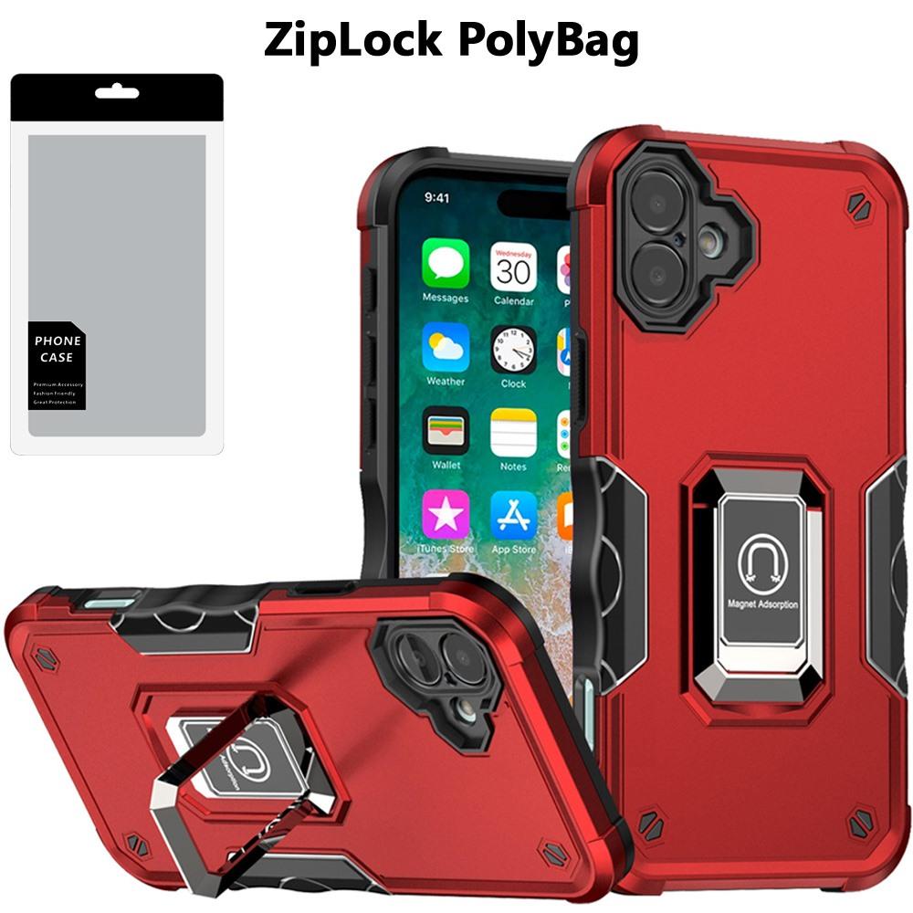 iPhone 16 Plus 6.7" OPTIMUM Magnetic Ring Stand Hybrid Case | Rugged Shockproof Kickstand Cover with Sleek Design, photo 3 of 3