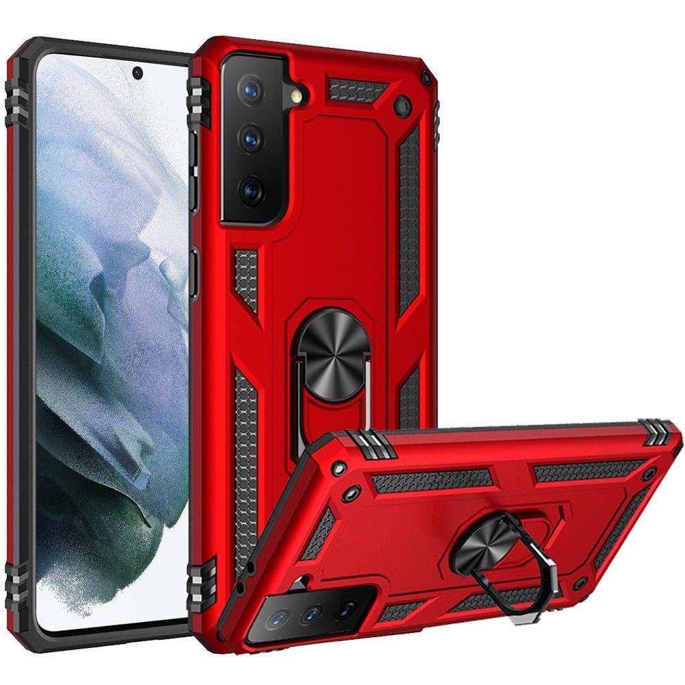 Samsung s21 Ultra, s30 Ultra Ring Magnetic Kickstand Hybrid Case Cover - Red