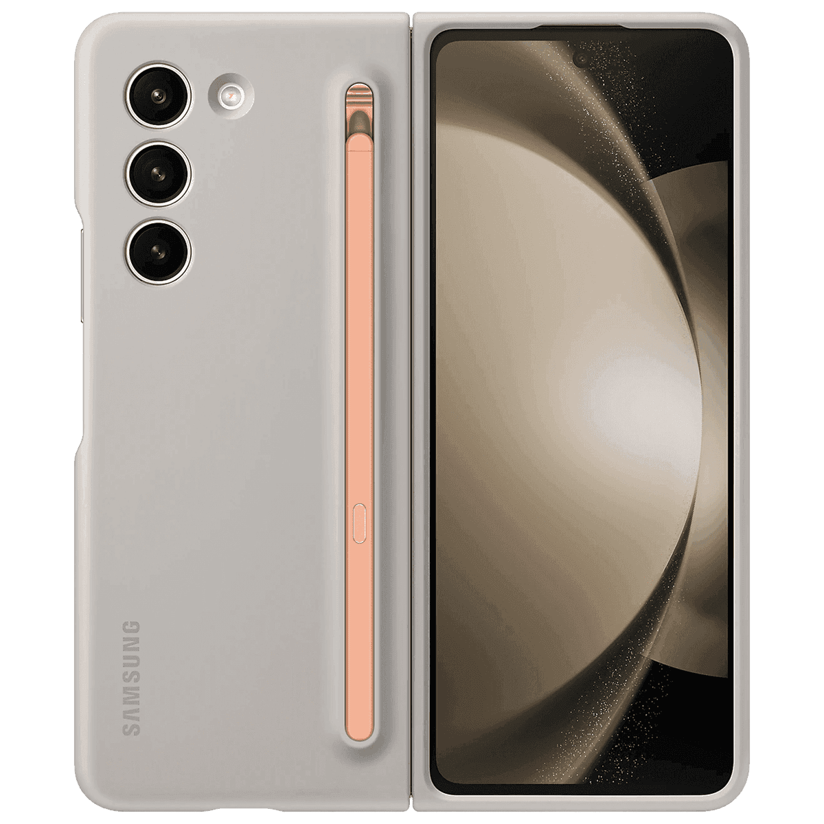 SAMSUNG Soft Back Case for Galaxy Z Fold5 (Built-in S Pen Slot, Sand)