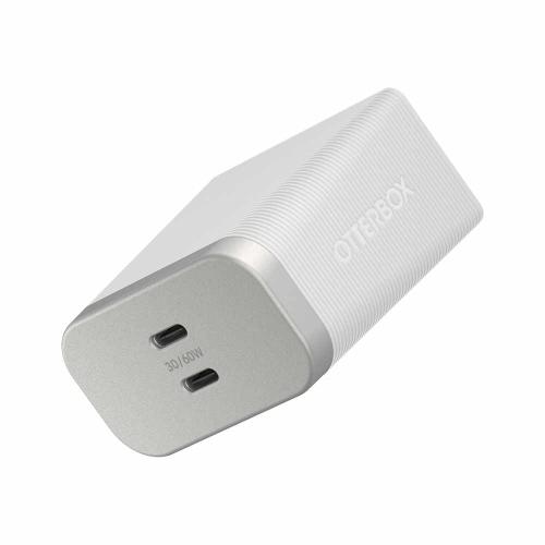 OtterBox 60W GaN Premium Pro USB-C Dual-Port Wall Charger | White