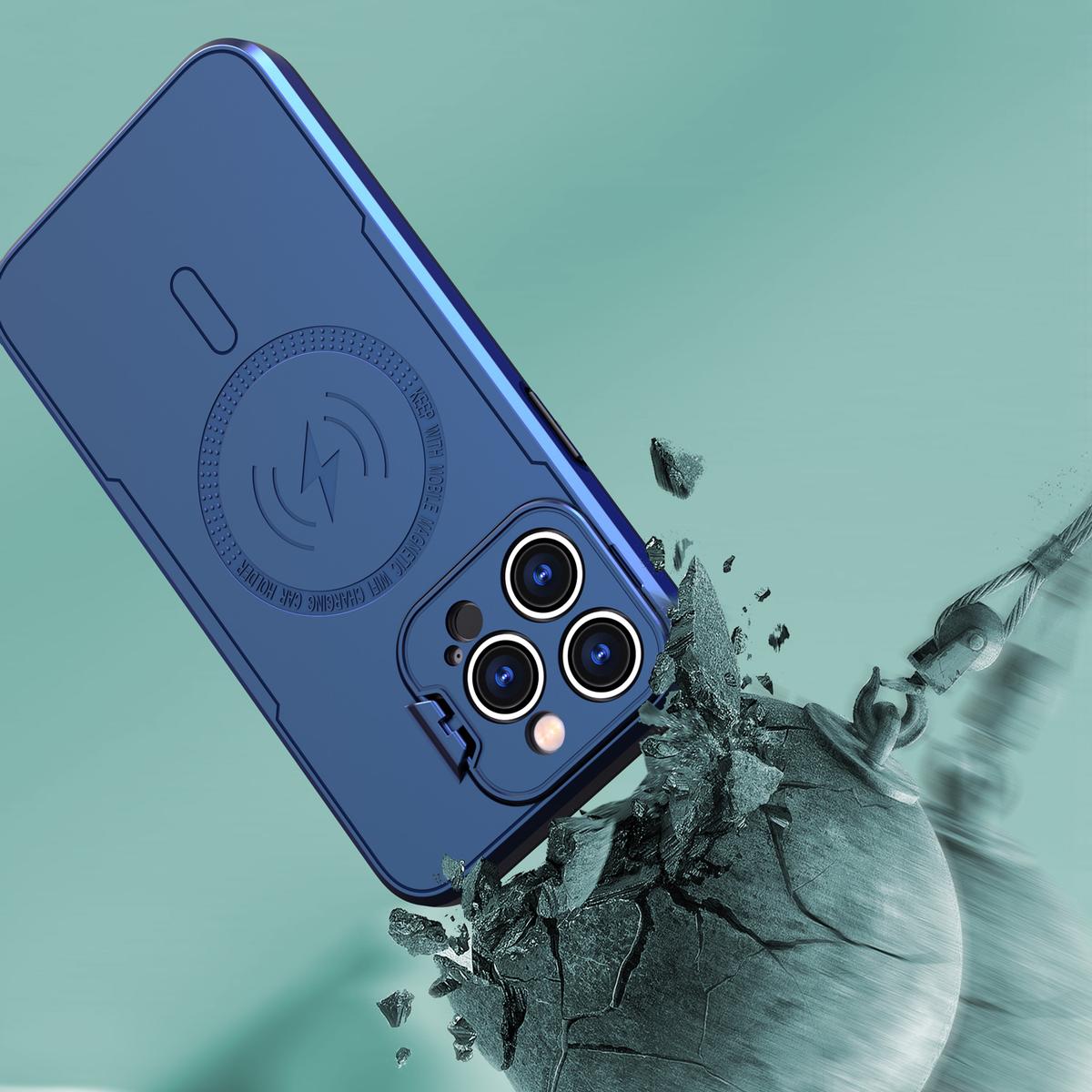 iPhone 15 Magnetic Ring Circle Hybrid Case with Camera Cap, Kickstand & UV Painted Matte Finish, photo 4 of 7