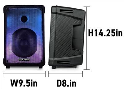 8" Portable 40-Watt-Continous-Power Bluetooth Speaker with Lights and Microphone, photo 2 of 5