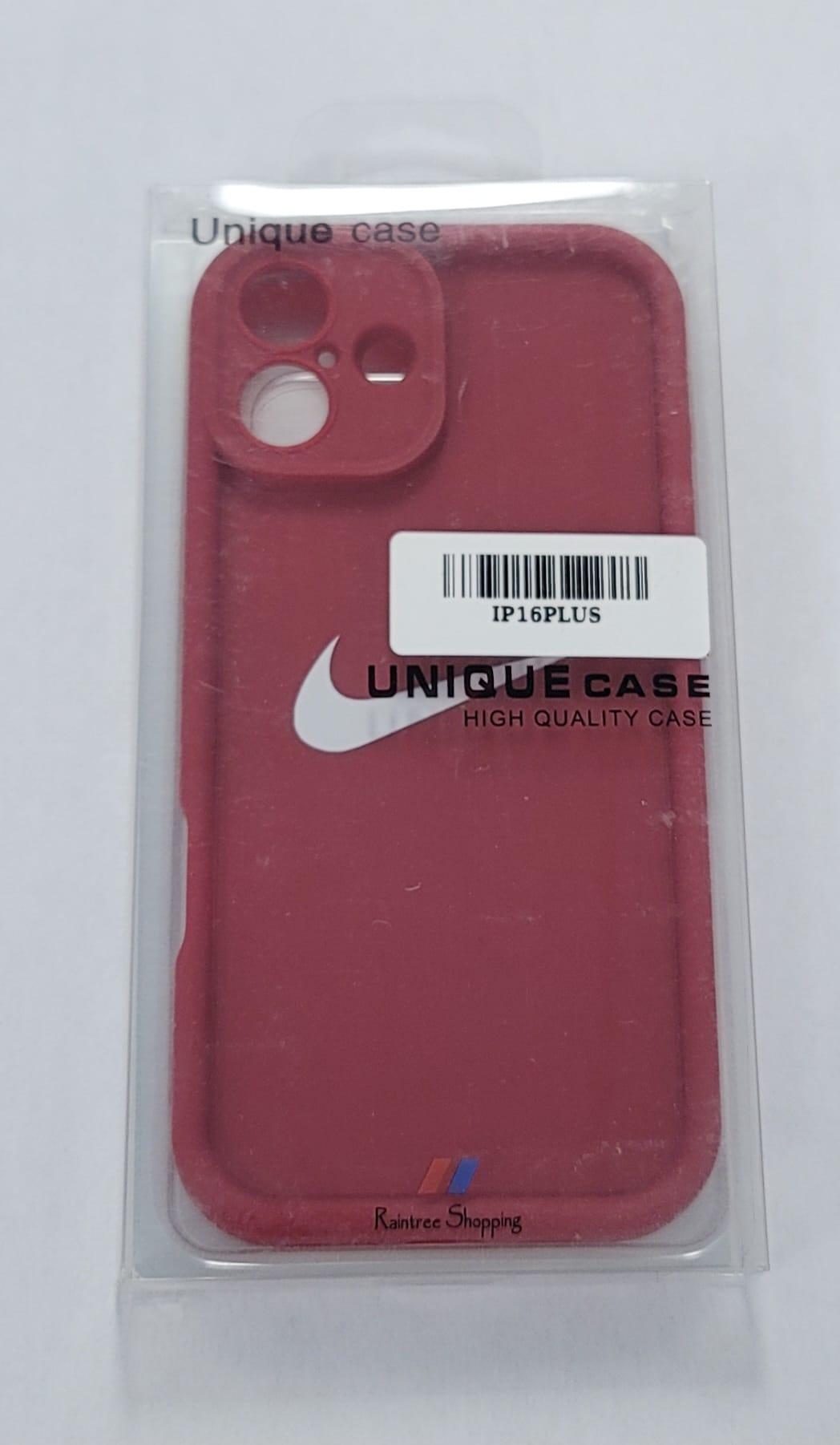Classic Red iPhone 16 Plus Case with Sleek Nike-Inspired Design