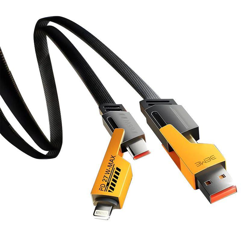 Flat Wire Fast Charging USB-A to Lightning / USB-C Cable – 65W / 27W Power, photo 4 of 5