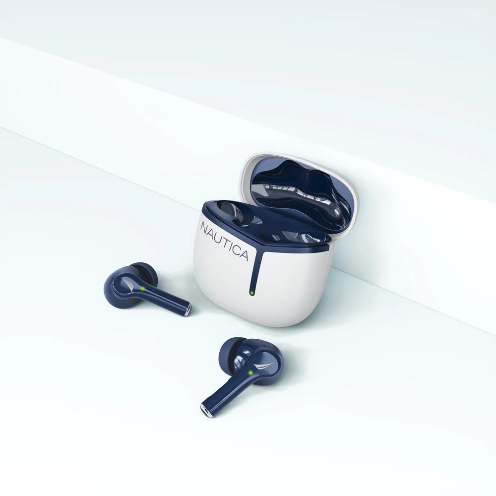 Nautica T670 Wireless Stereo Earbuds with Charging Case – Bluetooth, Noise Isolation, Navy/White, photo 2 of 8