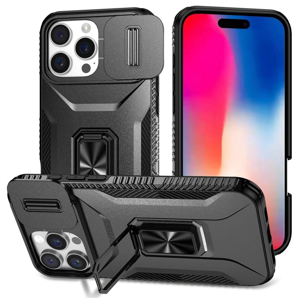 iPhone 16 Pro 6.3" Complete Magnetic Hybrid Case | Metal Ring Stand with Full Camera Protection & Shockproof Design